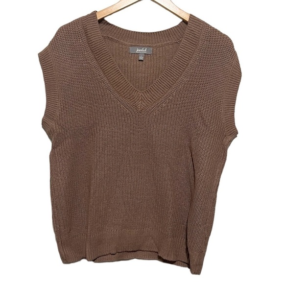 Marled Sweater Vest Brown Large - Picture 1 of 4